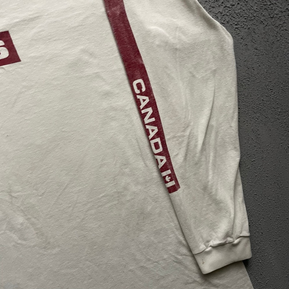 Vintage Roots Athletics T Shirt Mens Extra Large White 90s Canada Graphic Long - Picture 3 of 10